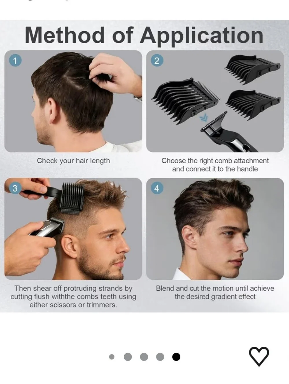 4-in-1 Detachable Blend Friend Fade Comb Set